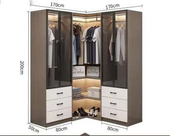 Tủ quần áo cánh kính cường lực giá rẻ kèm gỗ MDF QA138